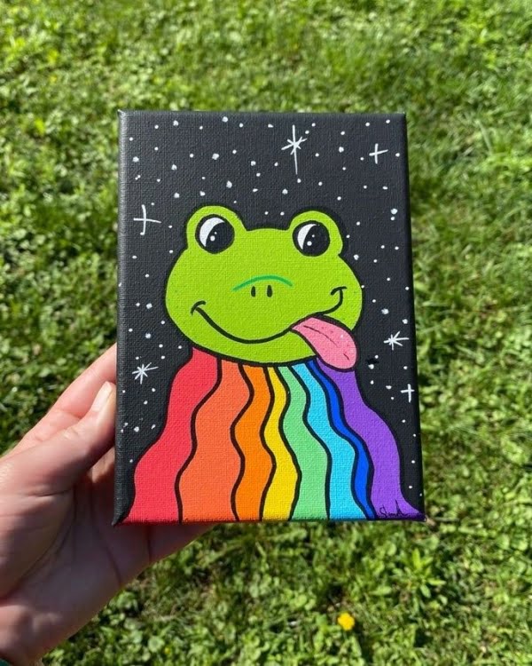frog rainbow drawing