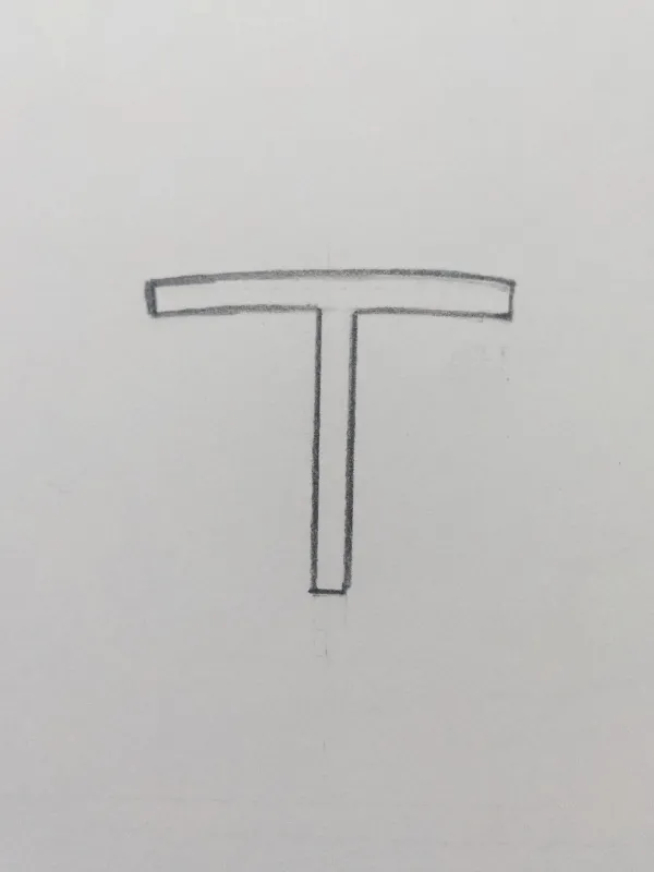 T shape for drawing guard