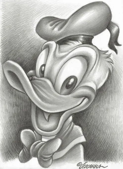 24 Lovely Cartoon Drawings Ideas Donald duck pencil colour