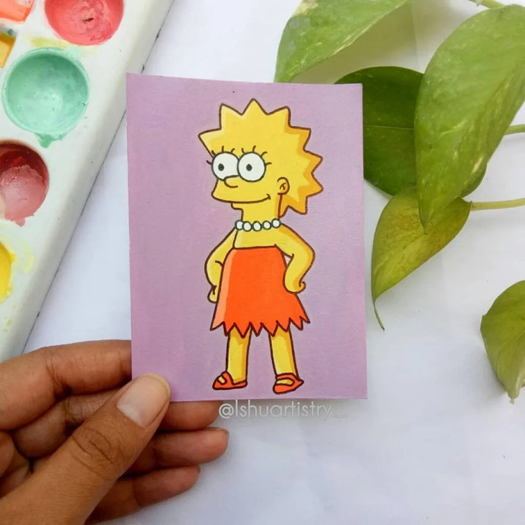 24 Lovely Cartoon Drawings Ideas Lisa simpson painting