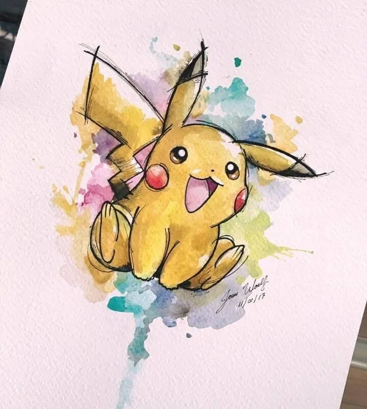 24 Lovely Cartoon Drawings Ideas Pikachu pokemon painting