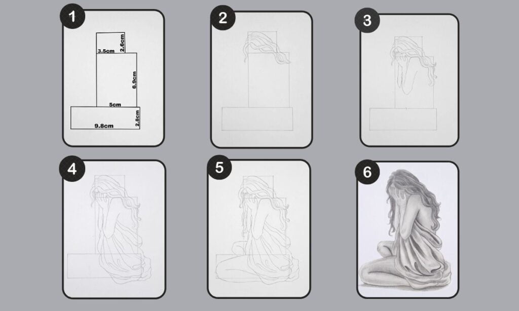 How to Make Lonely Sad Girl Drawing girl drawing complete process