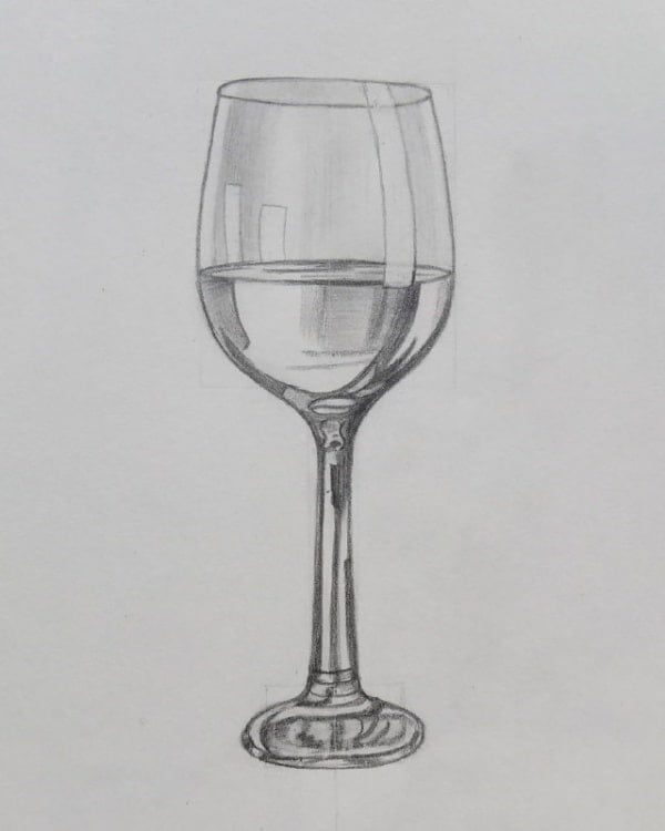 How To Make Wine Glass Drawing