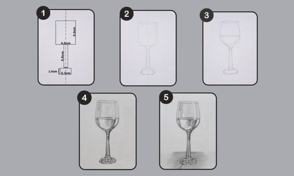 How To Make Wine Glass Drawing 1925