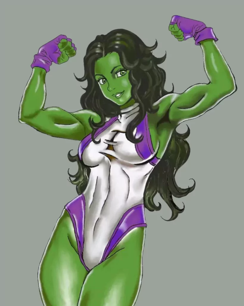 How to Draw She-Hulk From —She-Hulk: Attorney at Law She-Hulk last step