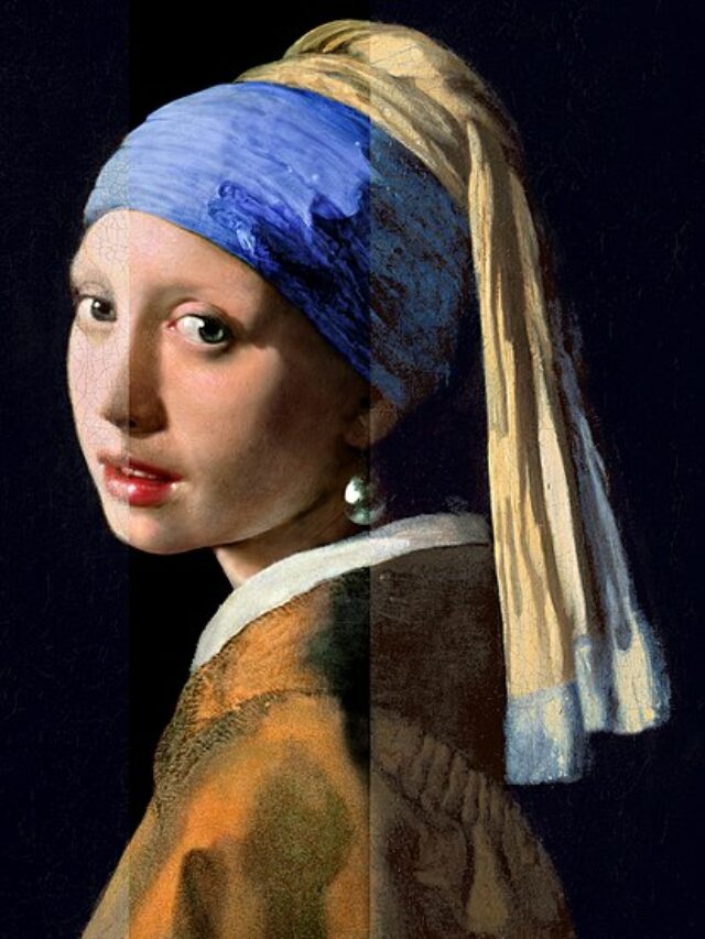 Cropped Girl With A Pearl Earring Painting 