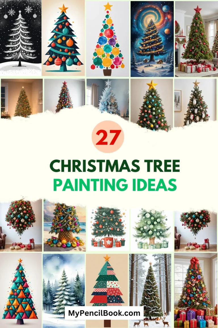 Christmas tree painting