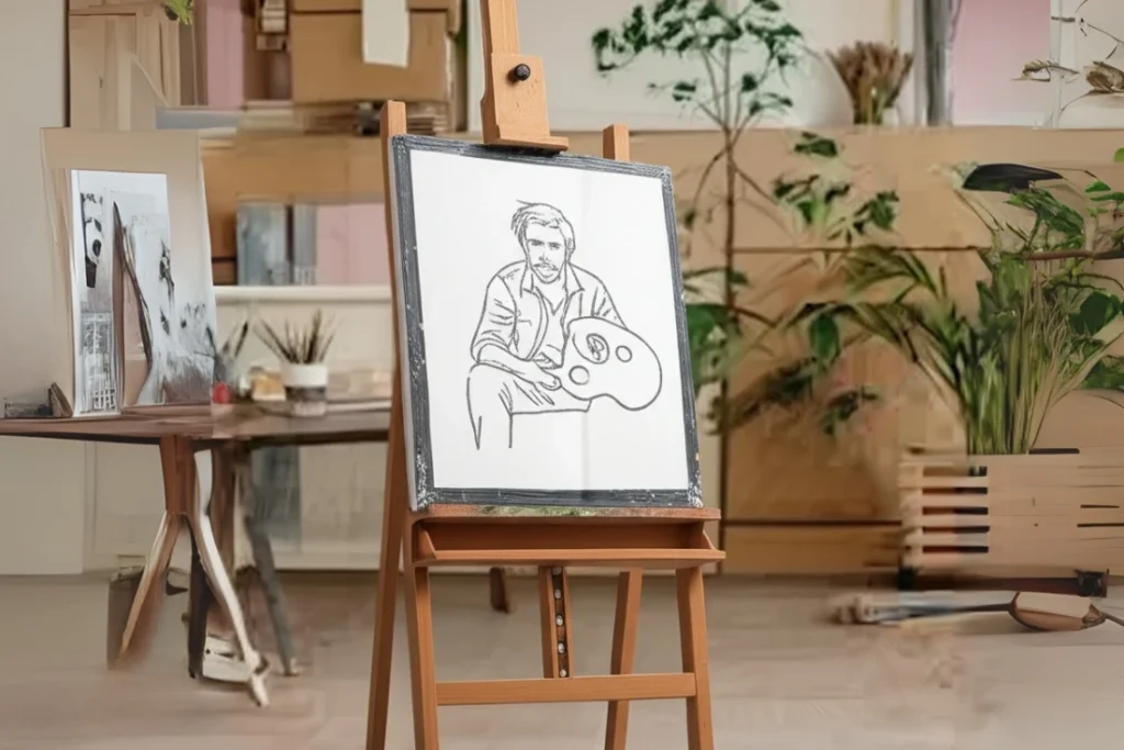 How to Use AI Tools as an Artist (the smart way) Sketch made on an Easel