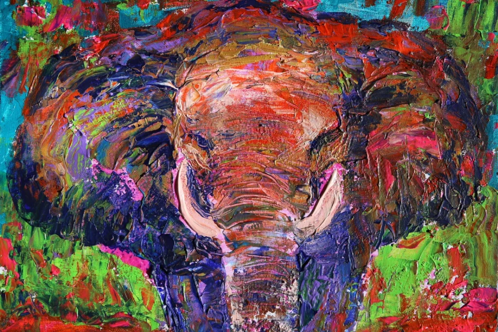 How to Use AI Tools as an Artist (the smart way) Fun multicolor art of an Elephant