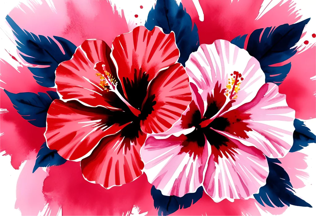 12 Easy Watercolor Summer Floral Paintings hibiscus 6829823556279