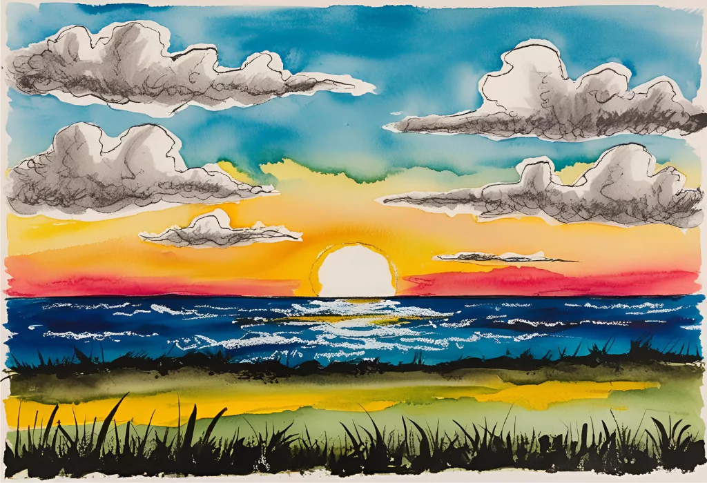 10 Unique Ways to Capture Sunset in Your Art layer mediums to build depth 682982faa0e5b