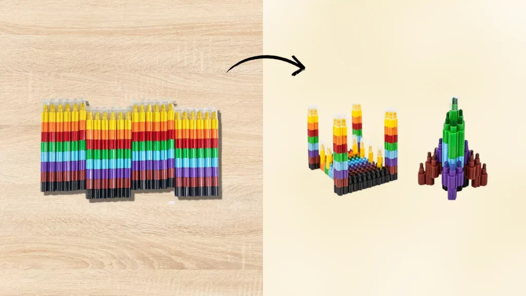 The Weirdest Art Supplies You Should Try lego stackable caryons 6820d921a4cf1