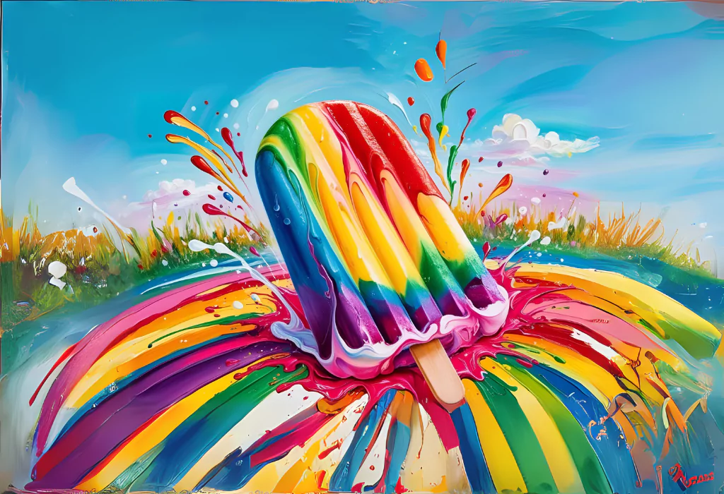 15 Easy Summer Canvas Painting Ideas (You Can't Resist) melting popsicle abstract 6829837ac59a5