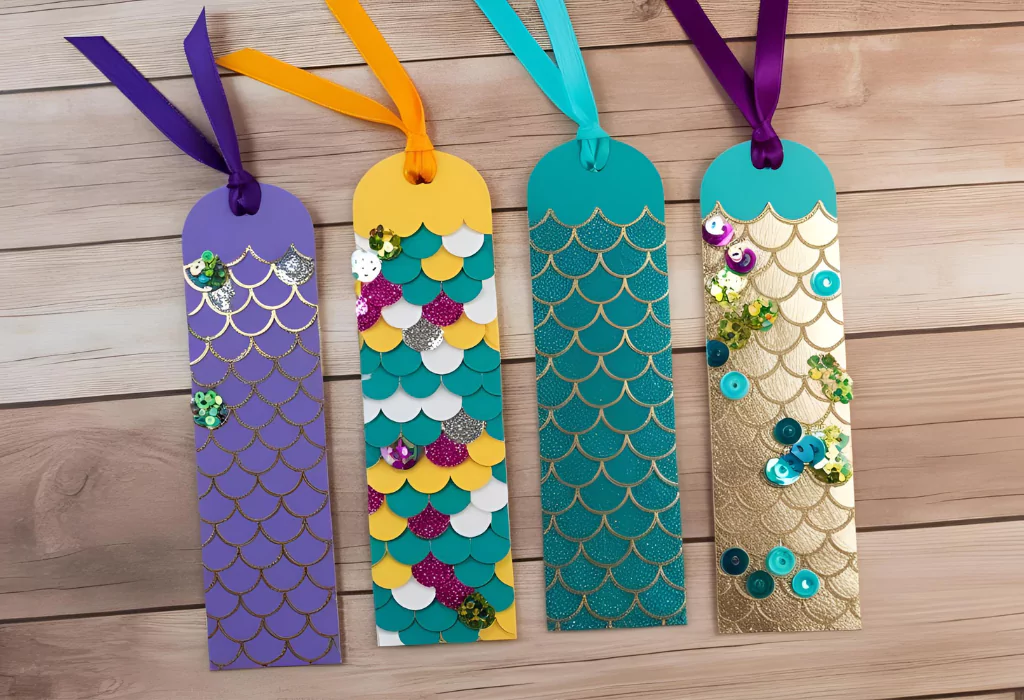 10 Easy Summer Beach Craft Ideas for Kids mermaid scale bookmarks 6829873b49be4