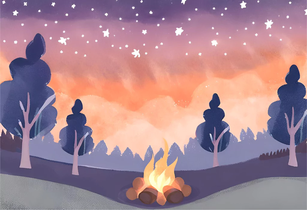 15 Easy Summer Canvas Painting Ideas (You Can't Resist) starry summer campfire 68298383618f6