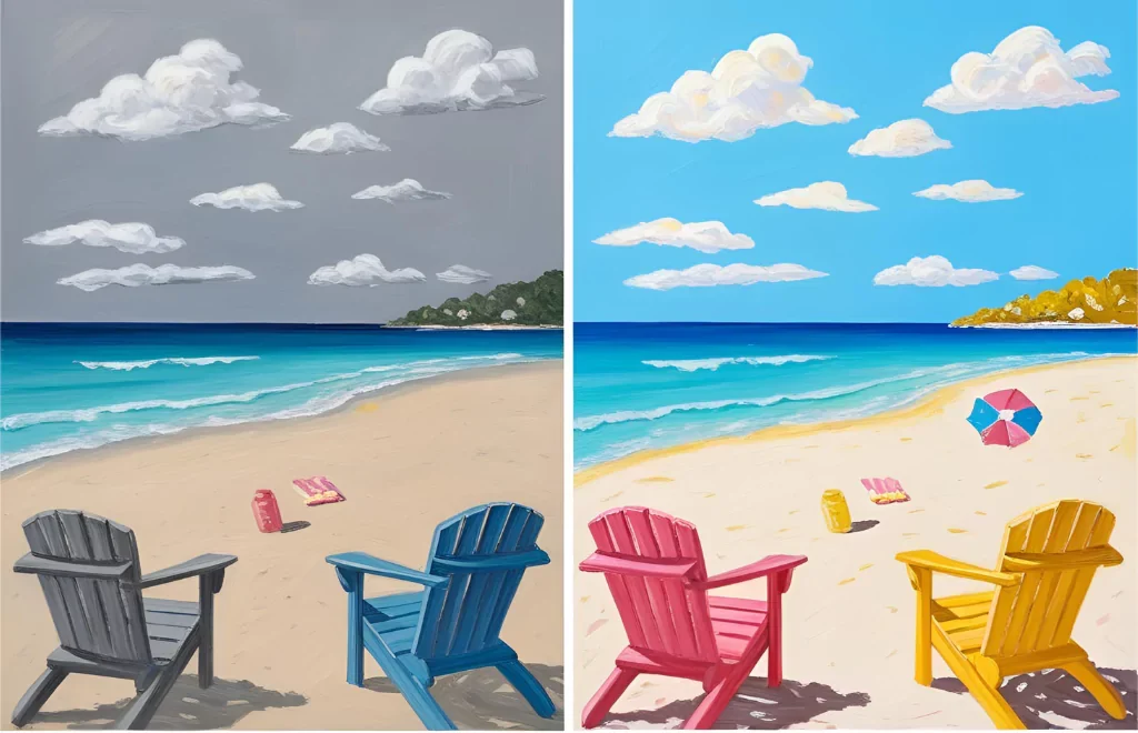 How to Create a Summer Color Palette (Simple Guide) summer and normal painting comparision 682843ad93ccf e1747476730720