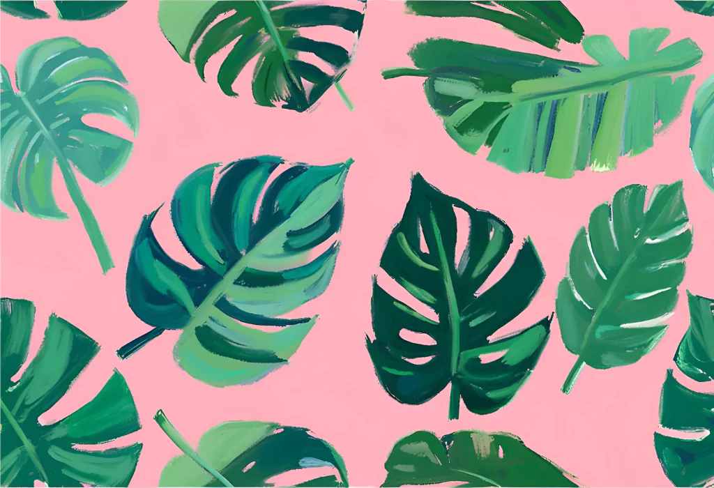 15 Easy Summer Canvas Painting Ideas (You Can't Resist) tropical leaf pattern 6829839b8eace