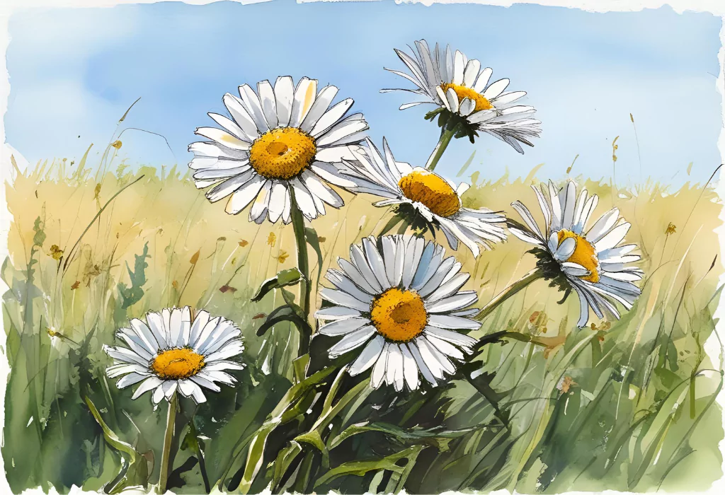 12 Easy Watercolor Summer Floral Paintings wild daisies 682982486b0a7