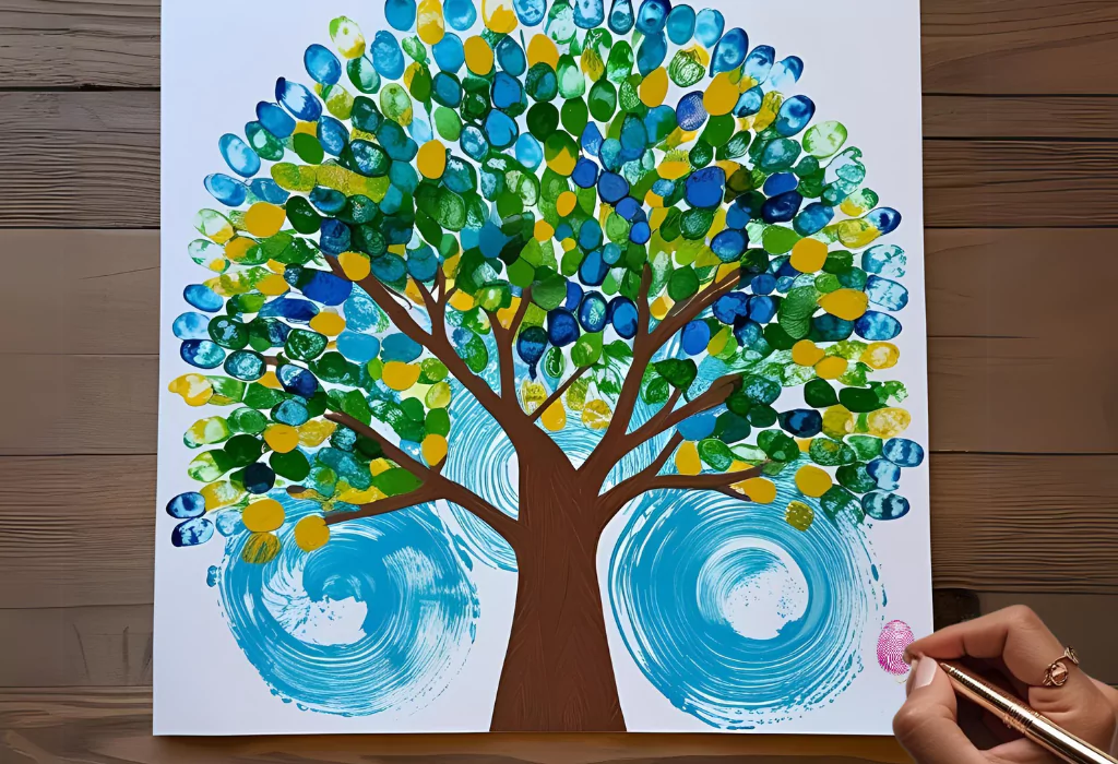 Easy Fingerprint Art for Summer (Complete Process) 10 6852b7dd45244