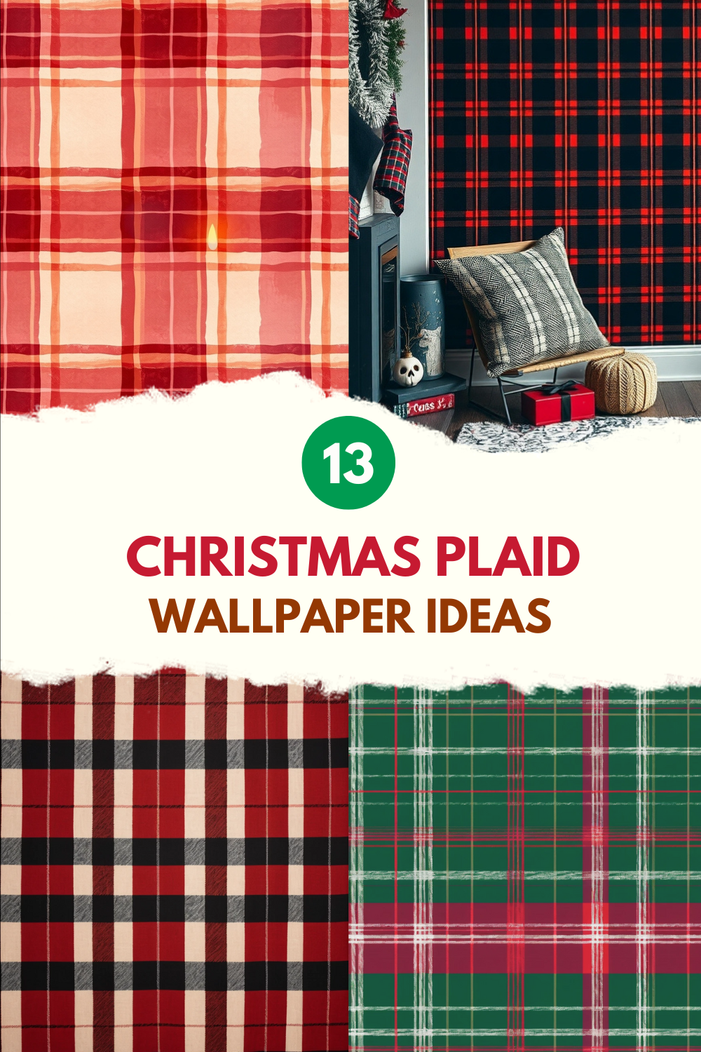 Christmas plaid wallpaper ideas