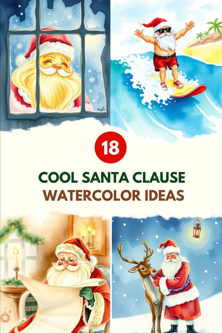 Cool santa clause watercolor ideas