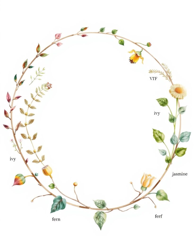 Flux Schnell A scientificstyle watercolor wreath featuring lab 1