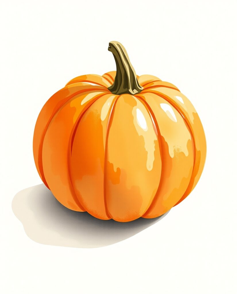 Flux Schnell A single warm orange pumpkin painted in soft morn 1