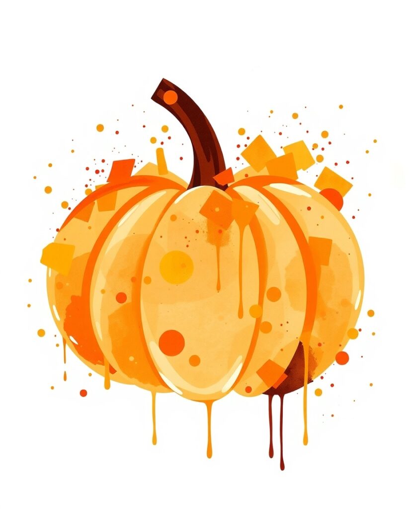 Flux Schnell Abstract watercolor silhouette of a pumpkin creat 0