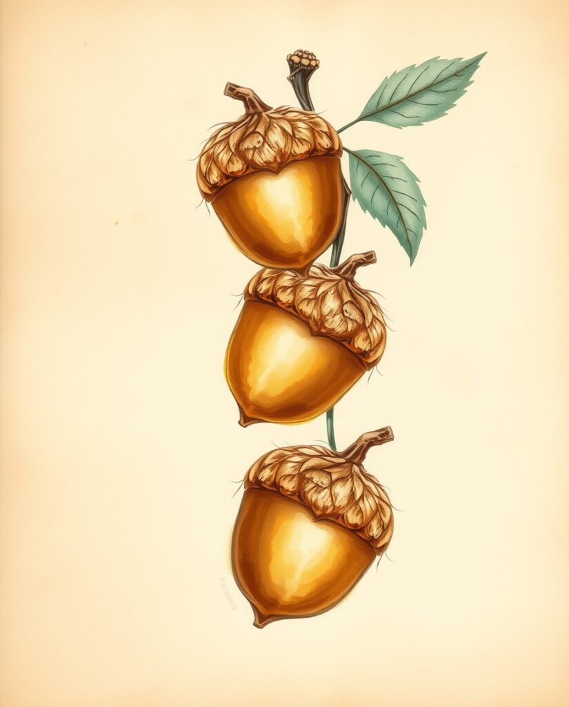 18 Calm Pine Cone and Acorn Painting Ideas Flux Schnell Art of Acorns painted over a warm aged teastained 2