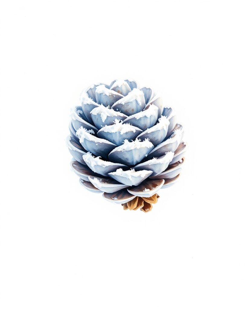 18 Calm Pine Cone and Acorn Painting Ideas Flux Schnell Art of a frostcovered pine cone painted in soft c 2