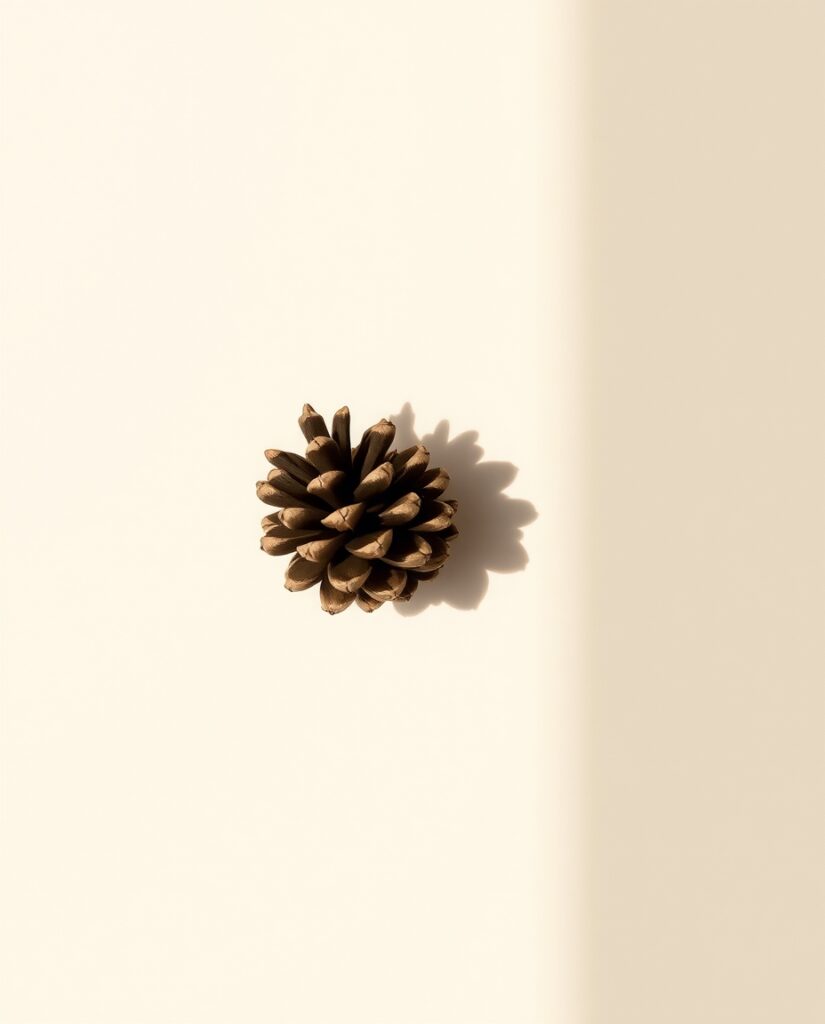 18 Calm Pine Cone and Acorn Painting Ideas Flux Schnell Art of a single delicate pine cone casting a long 1