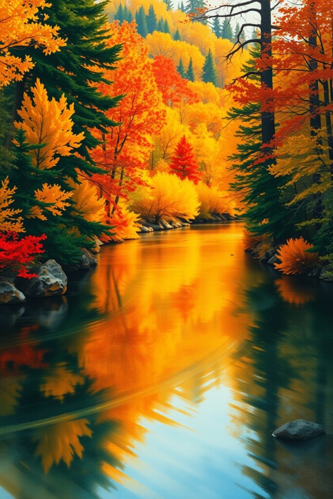 Flux Schnell Curving river with smooth gentle ripples surround 0