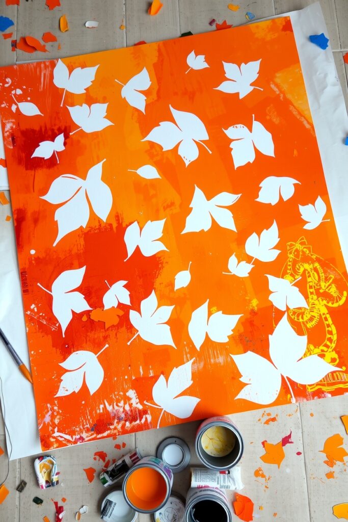 18 Easy Fall Leaf Art Project Ideas (That Actually Feel Fresh) Flux Schnell In the midst of a vividly colorful canvas delicat 3 1