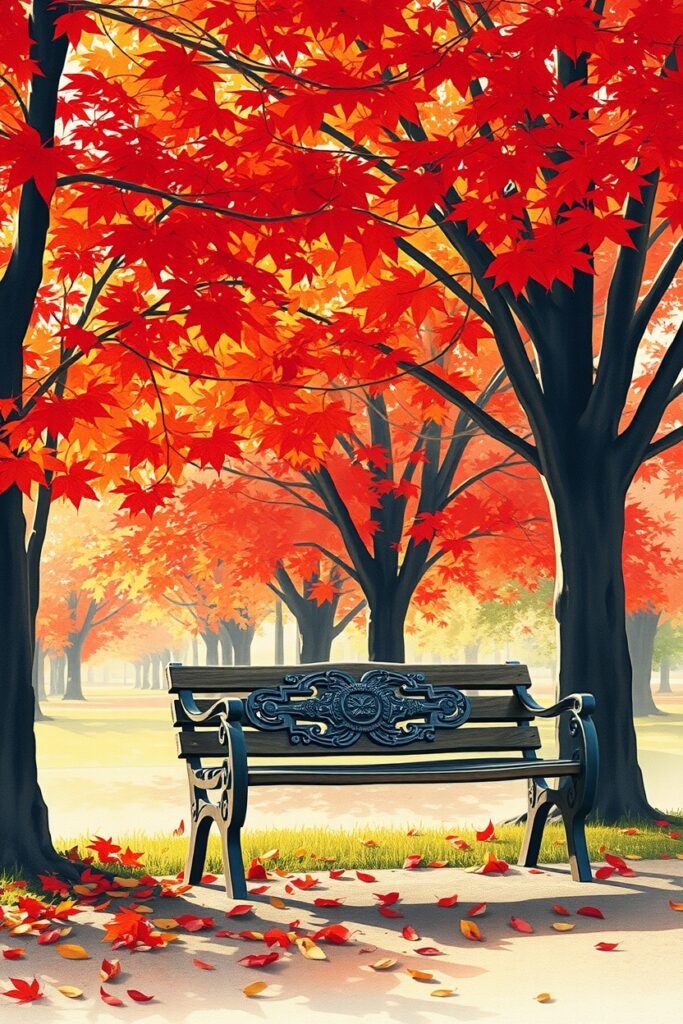 Flux Schnell Lonely park bench with intricate carvings and wea 2