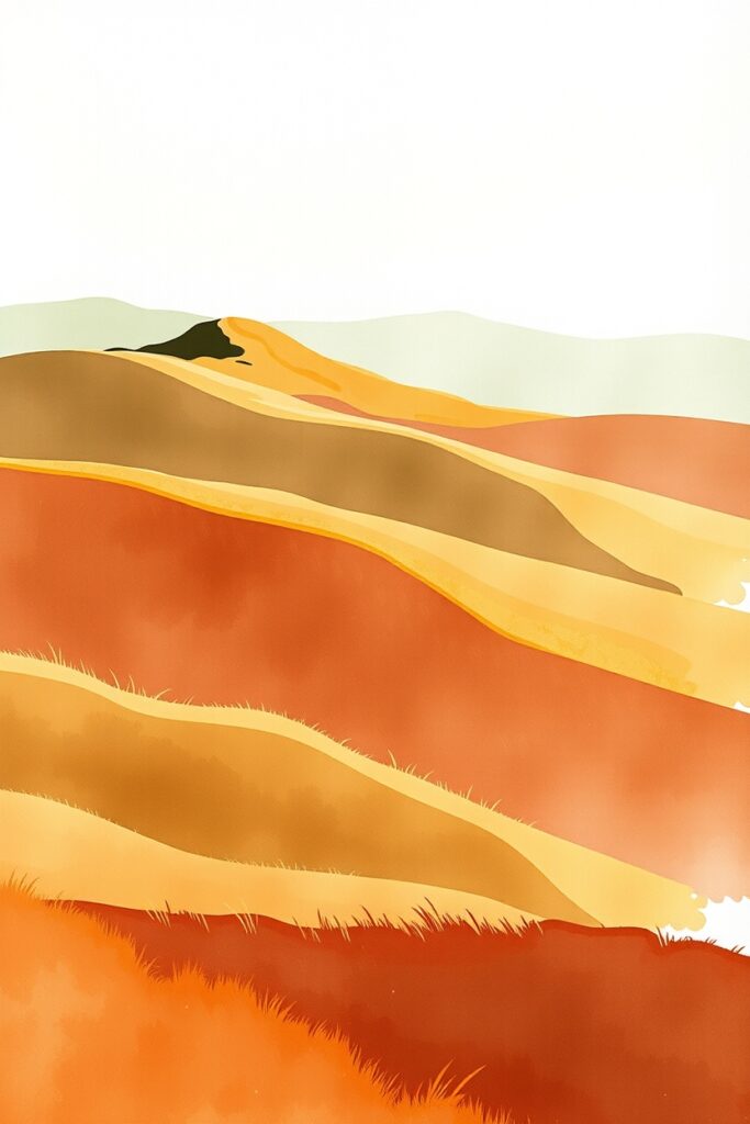 Flux Schnell Rolling autumn hills painted in warm rust ochre a 0