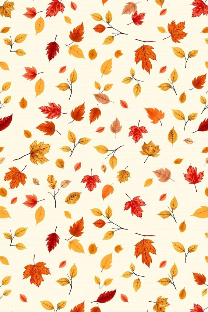 12 Leaf Pattern Ideas for Autumn Flux Schnell Seamless wallpaper filled with tiny autumn leaves 3