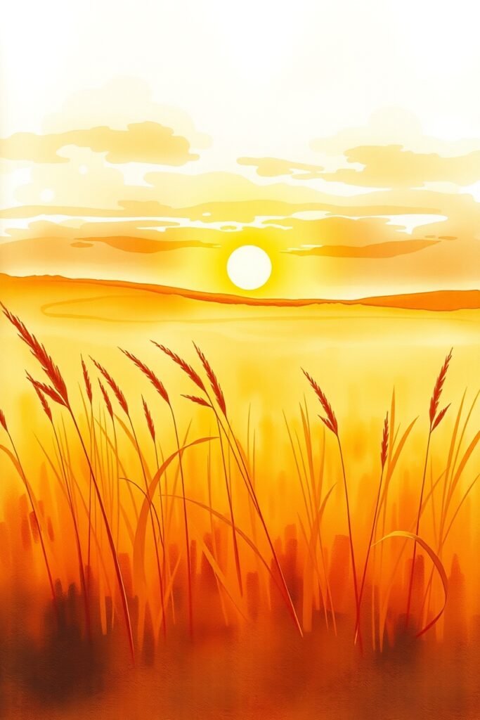 Flux Schnell Vast golden field glowing under a warm sunset wat 3