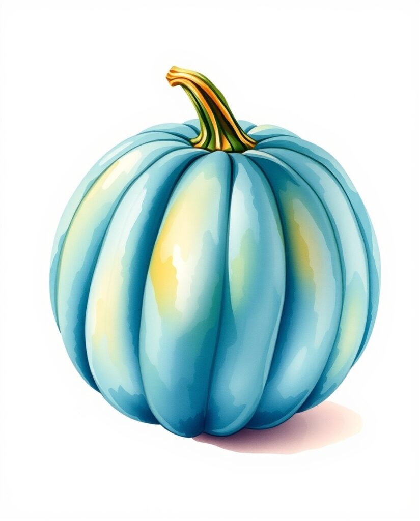 Flux Schnell Watercolor painting of a vibrant bluegreen heirlo 2