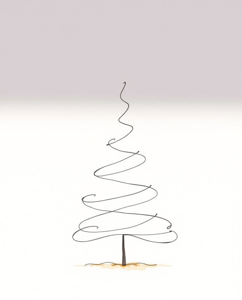 15 Minimalist Christmas Tree Art Ideas Flux Schnell delicate watercolor painting A minimalist oneline 2