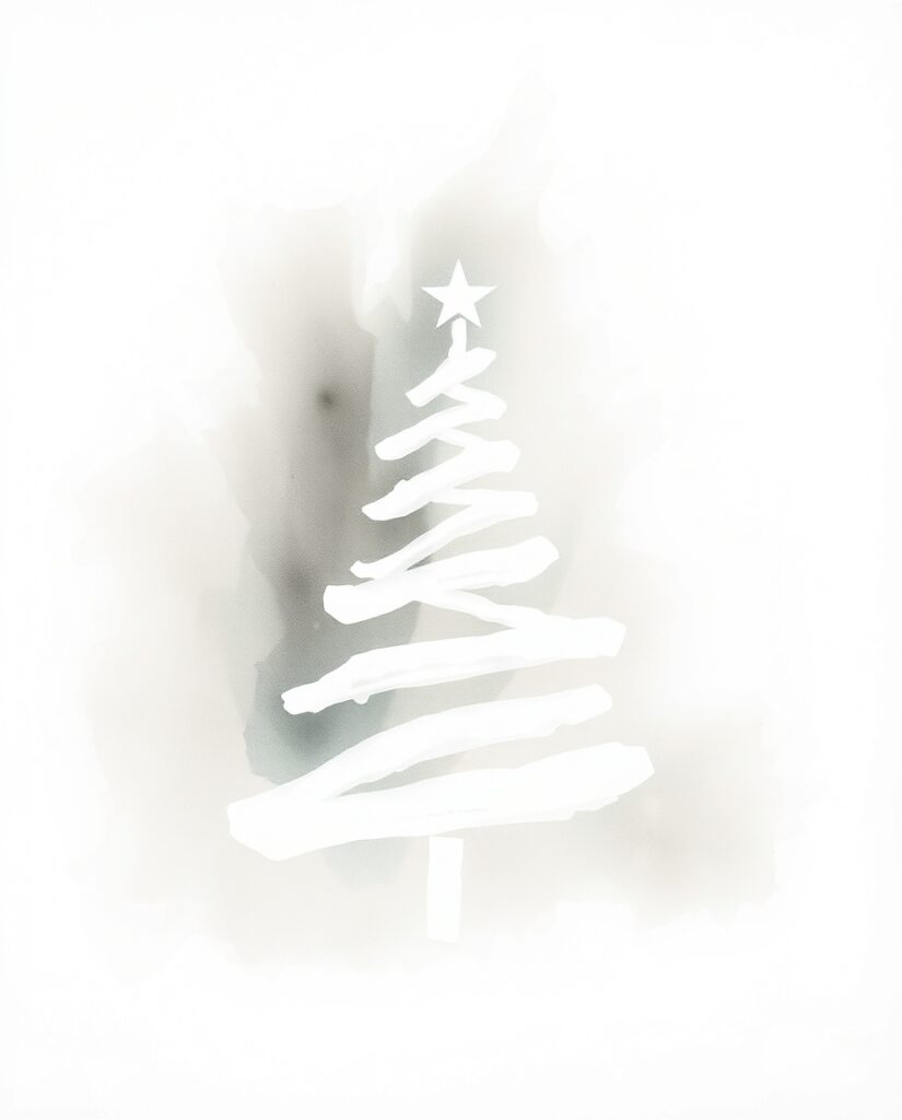 15 Minimalist Christmas Tree Art Ideas Flux Schnell delicate watercolor painting Abstract minimalist 1