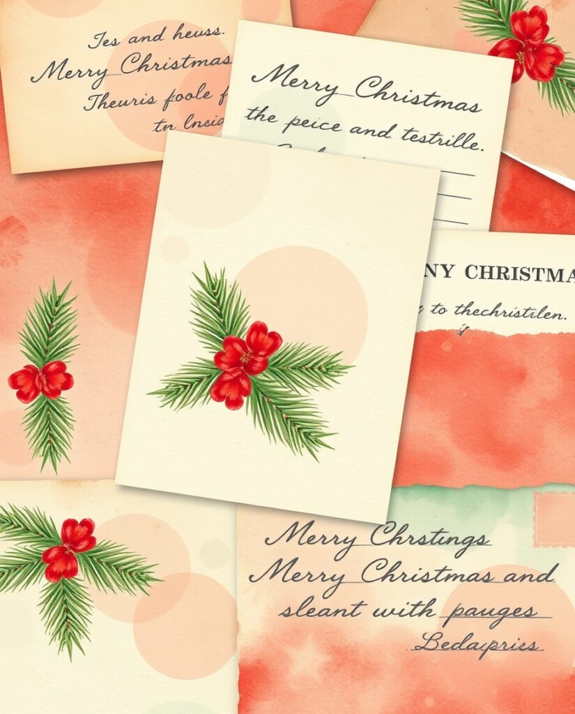 15 Magical Christmas Wallpaper Ideas Flux Schnell delicate watercolor painting Collage of vintage C 1