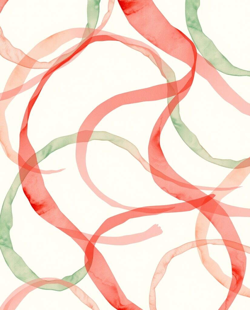 11 Meditative Christmas Art Pattern Ideas Flux Schnell delicate watercolor painting Flowing looping ribb 2