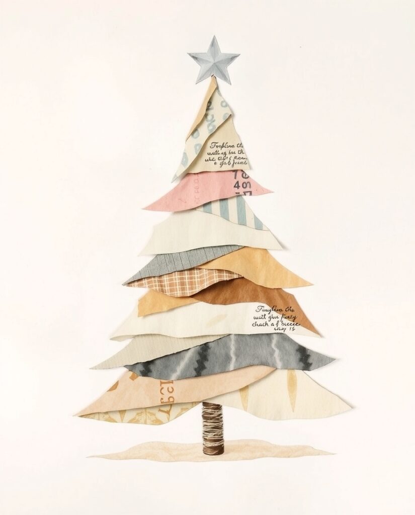 15 Minimalist Christmas Tree Art Ideas Flux Schnell delicate watercolor painting Handmade collage Chr 0