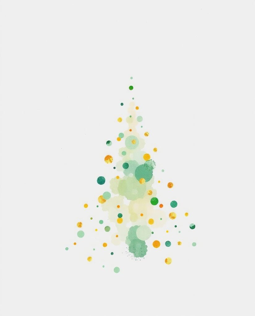 15 Minimalist Christmas Tree Art Ideas Flux Schnell delicate watercolor painting Scattered watercolor 1
