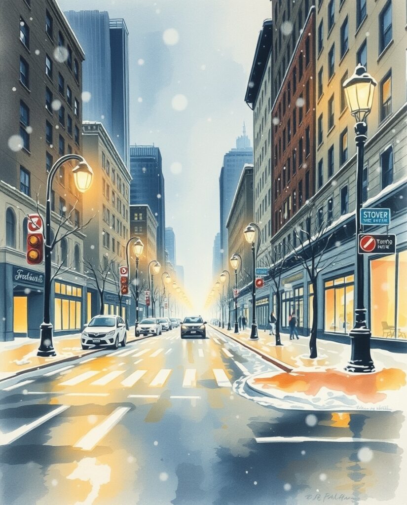 15 Magical Christmas Wallpaper Ideas Flux Schnell delicate watercolor painting Snow gently falling 0