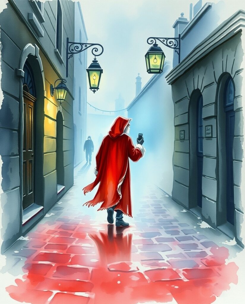 15 AI Gothic Christmas Art Ideas Flux Schnell delicate watercolor painting Spectral Santa Claus 2