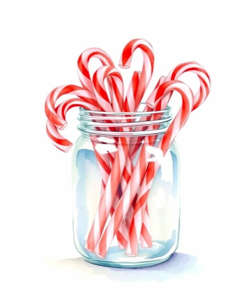 20 Beginner-Friendly Christmas Watercolor Ideas Flux Schnell delicate watercolor painting Watercolor glass jar 3