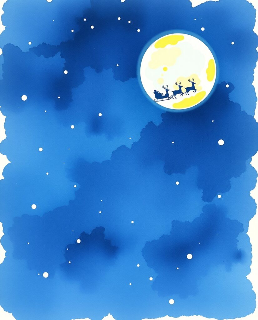 18 Easy Santa Watercolor Ideas for Beginners Flux Schnell delicate watercolor painting Watercolor night sky 2