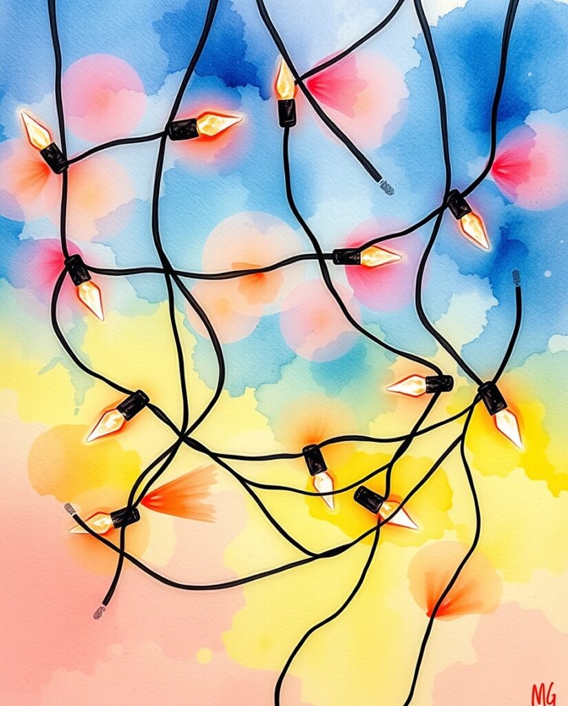 20 Beginner-Friendly Christmas Watercolor Ideas Flux Schnell delicate watercolor painting Watercolor of tangle 0