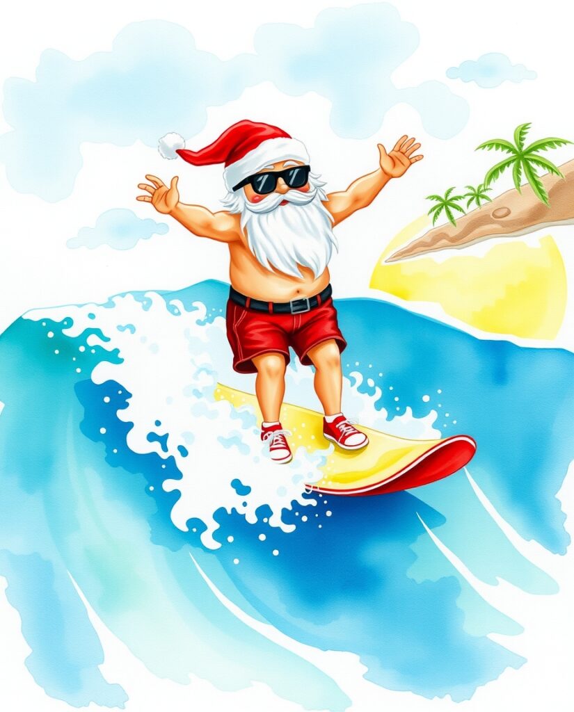 18 Easy Santa Watercolor Ideas for Beginners Flux Schnell delicate watercolor painting Watercolor painting 0 3